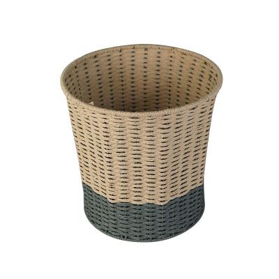 China Viable Wholesales Woven Rope Storage Paper Organizer Large Natural and Safe for Baby and Kids Two Tone Woven Baskets for sale