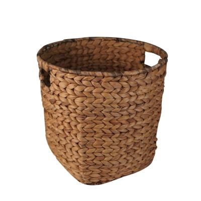 China 2021 Viable Hot Selling On Amazon Sells Handmade Woven Water Hyacinth Storage Basket Wholesale Making For Household Items for sale