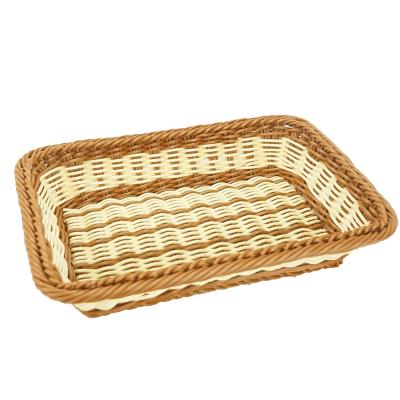 China 2021 Sales Style Wicker Food Round Rattan Custom Made Modern Hot Sustainable Woven Baskets PP Woven Basket for sale