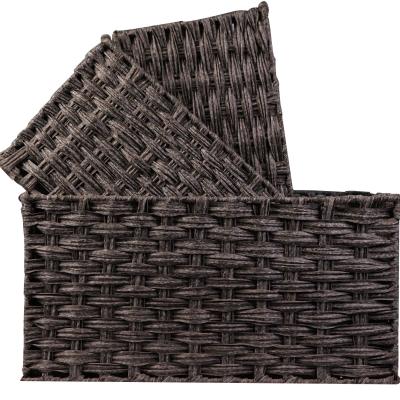 China Home Decorative Woven Baskets Viable Handmade Wicker Baskets Storage Bins Shelf Storage Set Organizing Baskets for sale