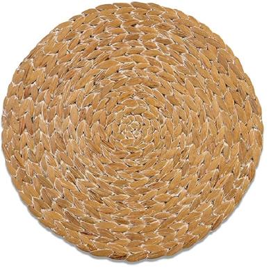 China Natural Sustainable Water Hyacinth Weave Placemat Round Placemats Used For Outdoor Kitchen Dining Table Party Wedding Decor for sale