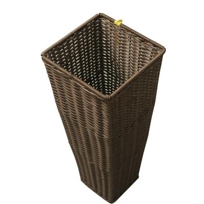 China Handmade woven baskets with plastic basket pastoral style flower handles tube portable pick vegetable basket for party for sale