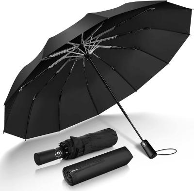 China Zhenzhi Windproof Contemporary Umbrella -12 Ribs Automatic Folding Umbrella -Automatic Open And Close Button For Single for sale