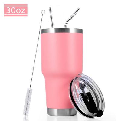 China Zhenzhi 30oz Stainless Steel Stocked Insulated Tumbler Travel Mug with Straw Slider Lid, Cleaning Brush, Double Wall Vacuum for sale