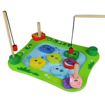 China .Inactive Wholeasle Educational Wooden Magnetic Board Fishing Game with Fishing Rod Ocean Animals for Kids and Children for sale