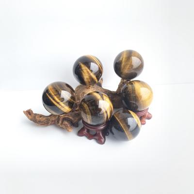 China China Wholesale Polished Natural Gem Gold Tiger Eye Stone Rose Crystal Ball Decorative Crystal Crafts for sale