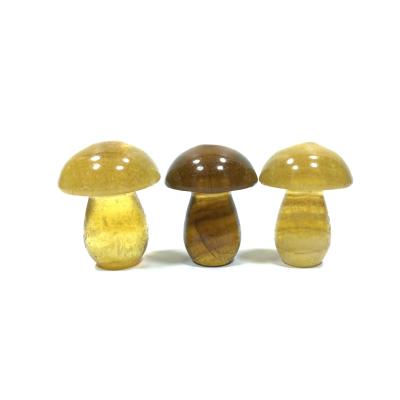 China Home Stereo Decoration China Wholesale Healing High Quality Fluorite Mushroom Crystal Carving Crystal Crafts for sale