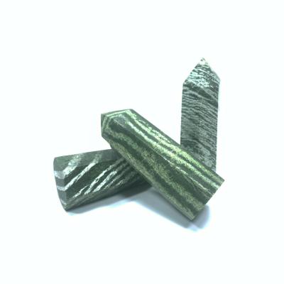 China Wholesale High Quality Natural Green Crystal Home Decoration Gem Point Healing Stone China Pattern Crystal Pillars for sale