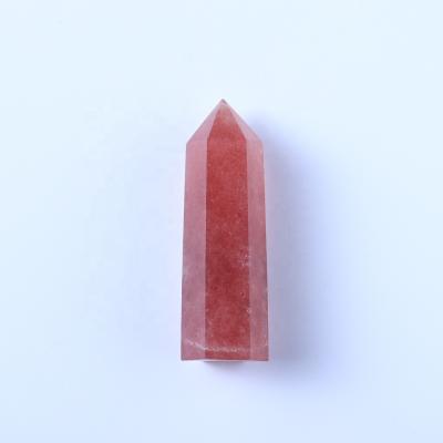 China Wholesale Natural Healing High Quality Natural Strawberry Point Quartz China Strawberry Tower Home Decor for sale