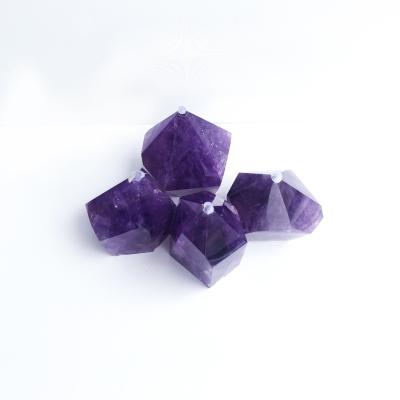 China Feng Shui High Quality Amethyst Healing Amethyst Healing Hexagon Point Stone Natural Gemstone Crystal Decorative Stone for sale