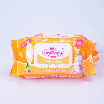 China Whosale OEM Unihope Baby wet wipes Manufacturer with Aloe scent for sale