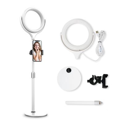 China ABS+PC+metal Pipe Dimmable Ring Light Photo Phone Video Light Lamp with Tripods Selfie Stick Ring Fill Light for sale