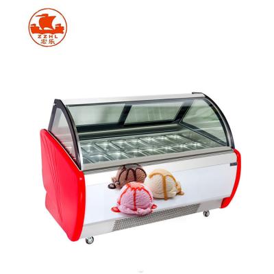 China Hecho Mini helado display congelador con luz LED interior y -18 grados de temperatura en venta