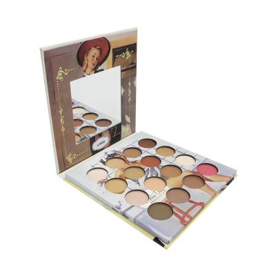 China OEM Recyclable Blank Cardboard Makeup Eyeshadow Palette Square Packaging Box With Mirror for sale