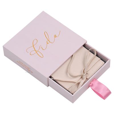 China Cheap Promotion Paper Packaging Pink Paper Tagged Customized Gift Jewelery Packaging Jewelery Box for sale