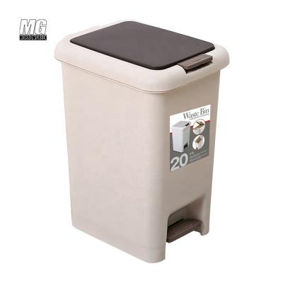 China Colorful ABS plastic bb dusbin viable rectangular foot pedal waste bin for home use with lid for sale