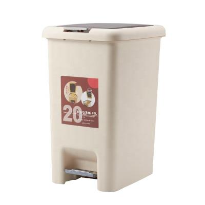 China Sustainable Factory Kitchen Trash Can 20L Tall Push And Pedal Trash Can for sale