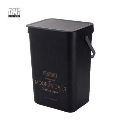 China Sustainable Commercial Small Rectangular Bathroom Bin Wall Mounted Plastic Waste Bin for sale