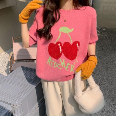 China Mujer Spring Sleeve Cute Short Pullover Sweater 2022 Fashion Loose Women's Breathable Sweaters for sale