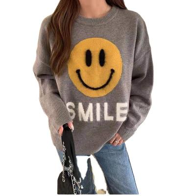 China Anti-wrinkle spring Autumn New Arrival fashion women smile thick loose sweater sweater young for sale