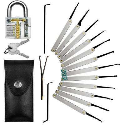 China High Quality Locksmith Supplies Lock Pick Practice Lockpicking Skills Set With Transparent Practice Lock Picking Tools for sale