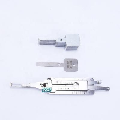 China Practice Lockpicking Skills Lishi 2 In 1 Open Locksmith HU100 Quick Open Door Tools for sale