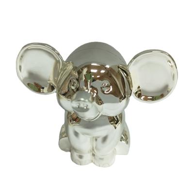 China Zinc Alloy Metal Elephant Piggy Bank in Silver Plated for sale