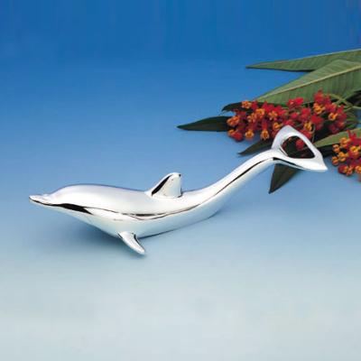 China Furnishings Metal Dolphin Shaped Bottle Opener in Silver Plated for sale