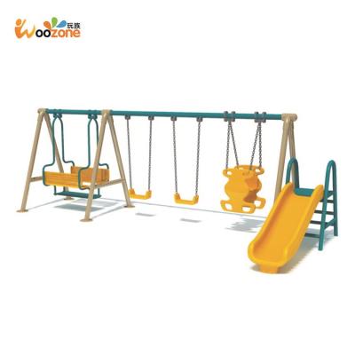 China Wholesale Plastic Kindergarten Swing Sets Outdoor Playground Kids Slide and Swing Set for sale