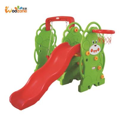 China Hot Selling Outdoor Play Amusement Park Toys Toddler Plastic Slide And Swing for sale