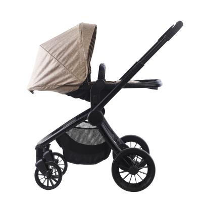 China Carrinho de bebe 3 de but multifunctional luxury high quality leather em 1 stroller prams for sale