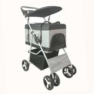 China Wholesale Viable Portable Pet Strollers and Small Dog Cat Trolley Pet Trolley Trolley Cart for sale