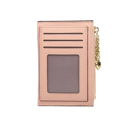 China Multicolor Waterproof Zipper Ultra-Thin Slim Purse Women Card Case Wallet Girl Card Holder Mini Wallet for sale