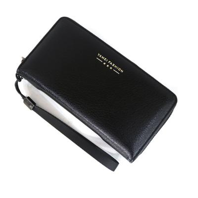 China New Arrival Multi-card Large Capacity Purse Retro Long Waterproof Zipper Wallet Bronzing Mobile Phone Bag Clutch For Men for sale