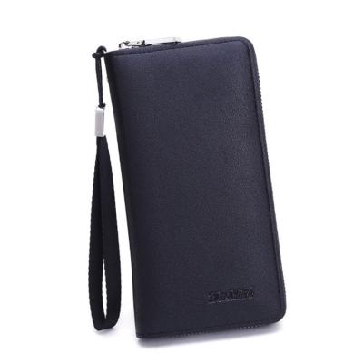 China Long Style Leather Business Waterproof Luxury Wallets PU Waterproof Black Wallets for sale