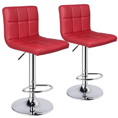 China Modern Design PU Leather Adjustable Swivel Bar Stool with Back 14.5