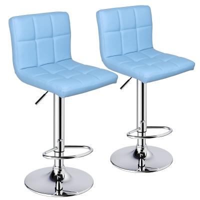 China ALINUNU Modern PU Leather Adjustable Swivel Bar Stool with Back in Customized Color for sale