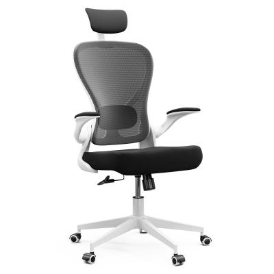 China Ergonomic Home Office Desk Chair Customizable Modern Swivel Chair with Flip-up Arms for sale