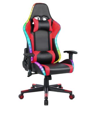 China ALINUNU Customizable Leather RGB Gaming Chair with LED Light Bar and Fabric Material for sale