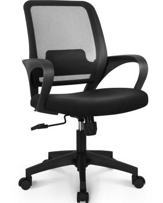 China Foam Seat Mesh Computer Chair with Lumbar Support Adjustable Ergonomic Desk Chair for sale