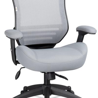 China Ergonomic Office Computer Desk Chair with Height Adjusting Arm and Waist Support Grey for sale