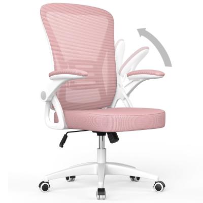 China Adjustable Height Mesh Office Chair Swivel Chair with Flip-Up Arms and Lumbar Support for sale