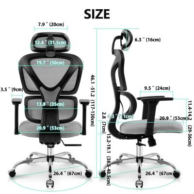 China Silla de oficina ergonómica con 3 elevadores de gas y malla transpirable en venta