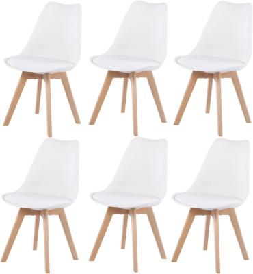 China 40'HQ sillas de salón con cojín de PU 1488pcs precios silla de comedor de tulipanes de madera nórdica en venta