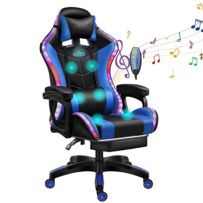 China Ergonomic Computer Office Gaming Mesh Chair with 7 Points Massage and RGB LED Light for sale