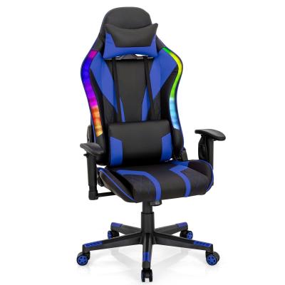 China Silla de juego RGB de cuero sintético con luces LED RGB 27