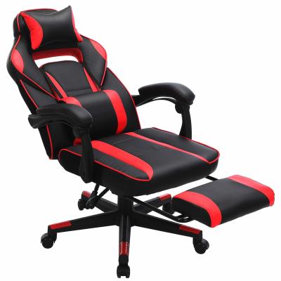 China Racing gaming stoel met voetsteun kantelmechanisme en lumbale steun draaiende stoel stijl Te koop