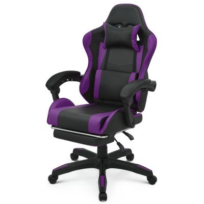 China Silla de videojuegos ergonómica con respaldo para los pies, respaldo para la cabeza, soporte lumbar en venta