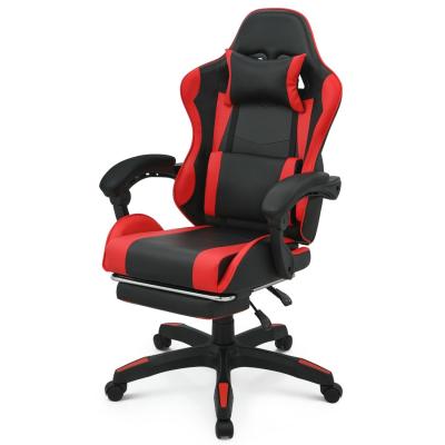 China 360 Swivel High Back Gaming Chair with Footrest Headrest Lumbar Support Height Adjust for sale