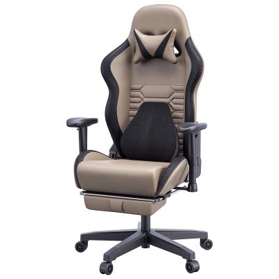 China Mute PU Wheel Racing Gaming Chair met ergonomische lumbale steun en postverpakking Te koop